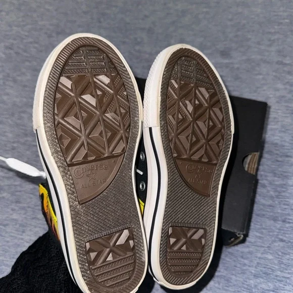 Converse Kids Black and Yellow Flame Sneakers - Picture 8 of 12